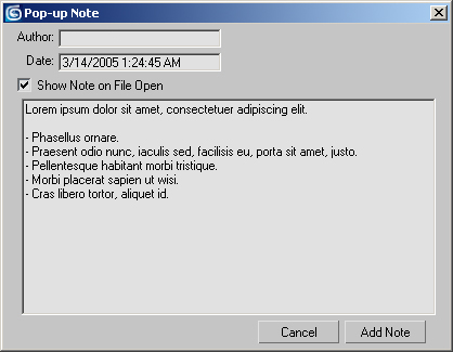 Standard Max Add Notes Edit Dialog
