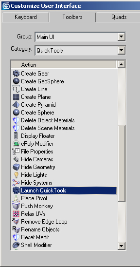Select Launch QuickTools